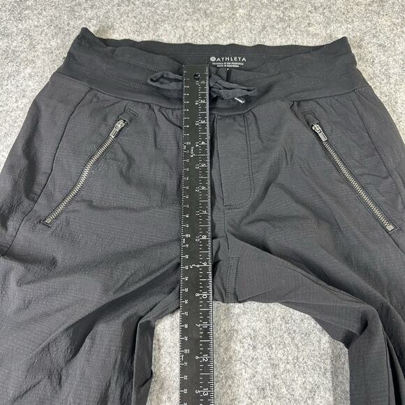 Athleta Pants Womens 0 Black Trekkie North Jogger Nylon Drawstring Zip Pockets - Picture 5 of 9